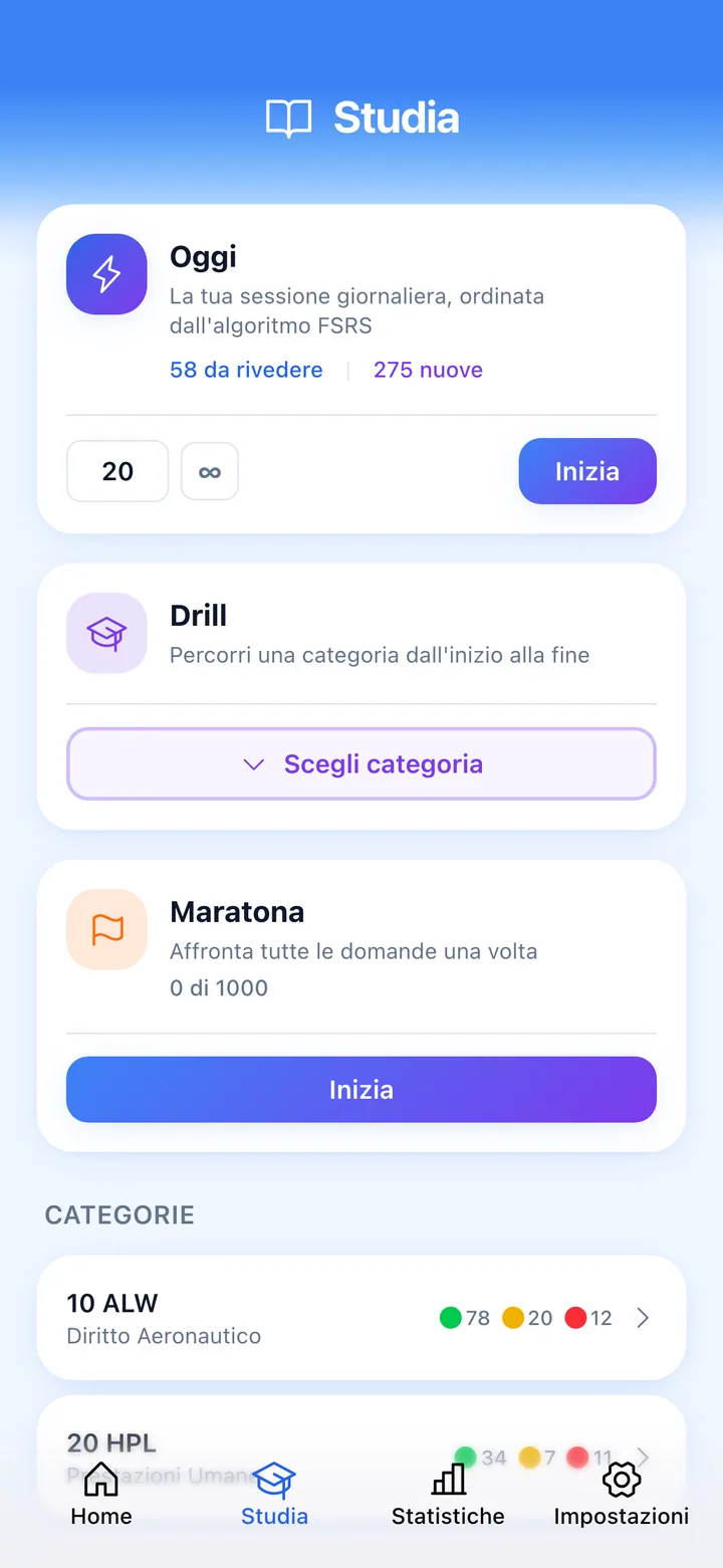Quiz screen with ECQB question and rating buttons