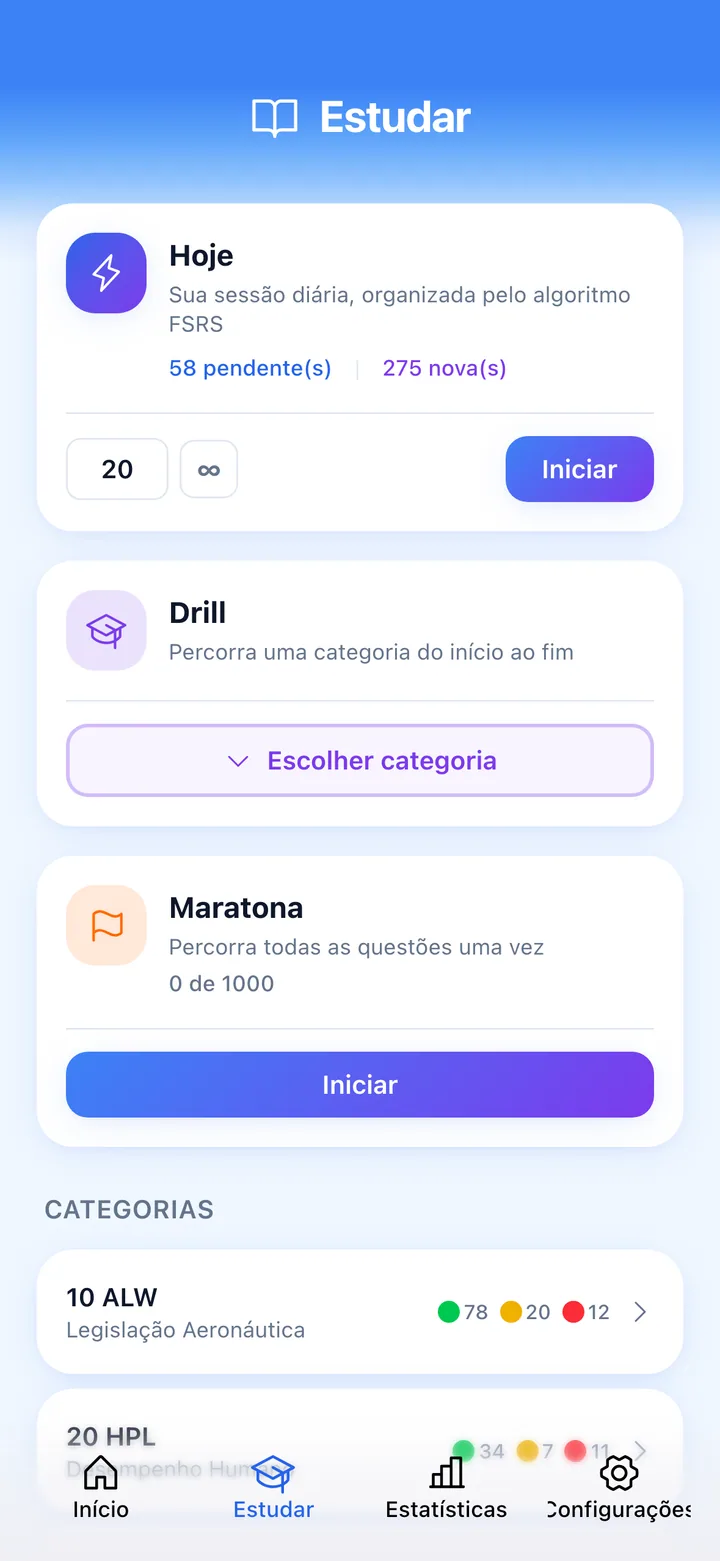 Quiz screen with ECQB question and rating buttons