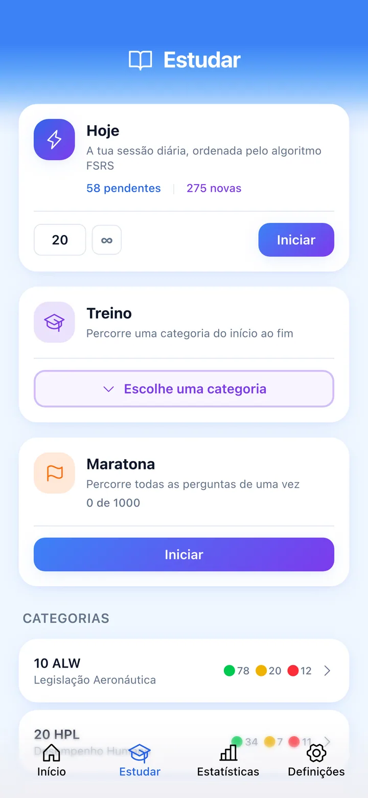 Quiz screen with ECQB question and rating buttons