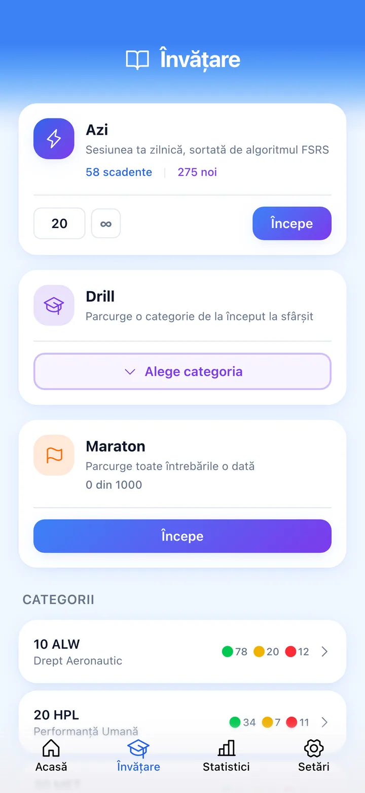 Quiz screen with ECQB question and rating buttons